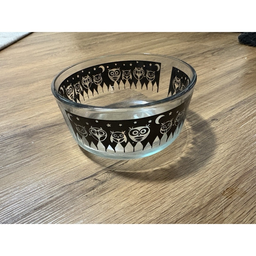 Vintage Pyrex 470 Owl Glass Bowl Halloween MCM Retro Made In USA